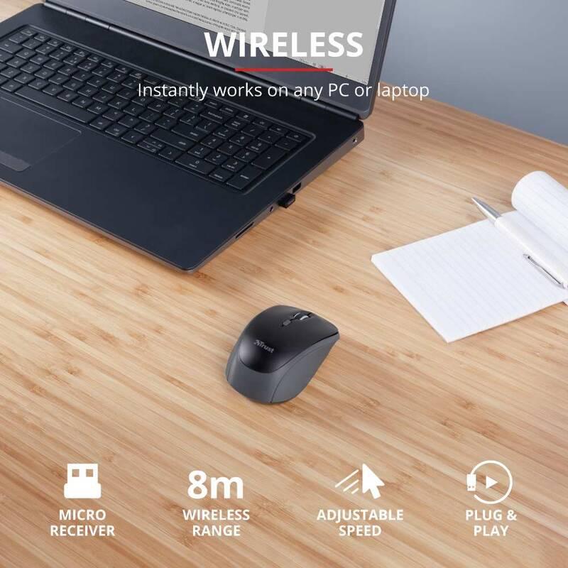 Myš Trust Yvi Rechargeable Wireless černá
