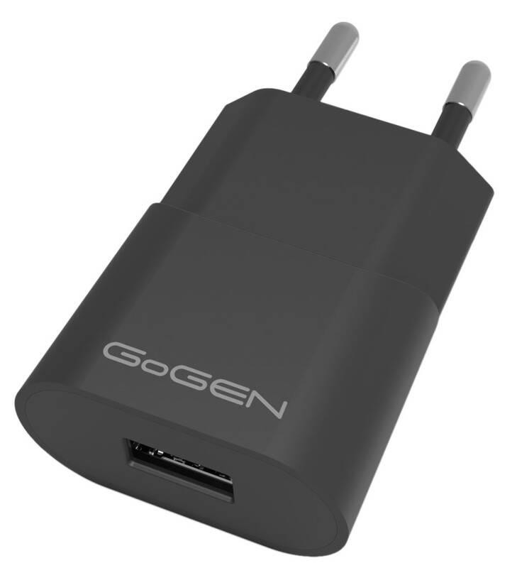Nabíječka do sítě GoGEN ACH 103 MC,1x USB 1A microUSB kabel 1m černá