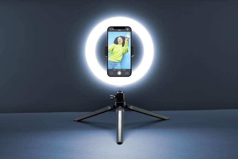 Světlo CellularLine Selfie Ring s LED osvětlením pro selfie fotky a videa černé