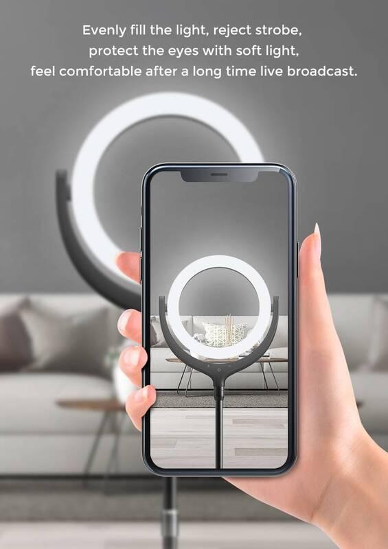Světlo Devia selfie stojan se světelným prstencem 8" bílé