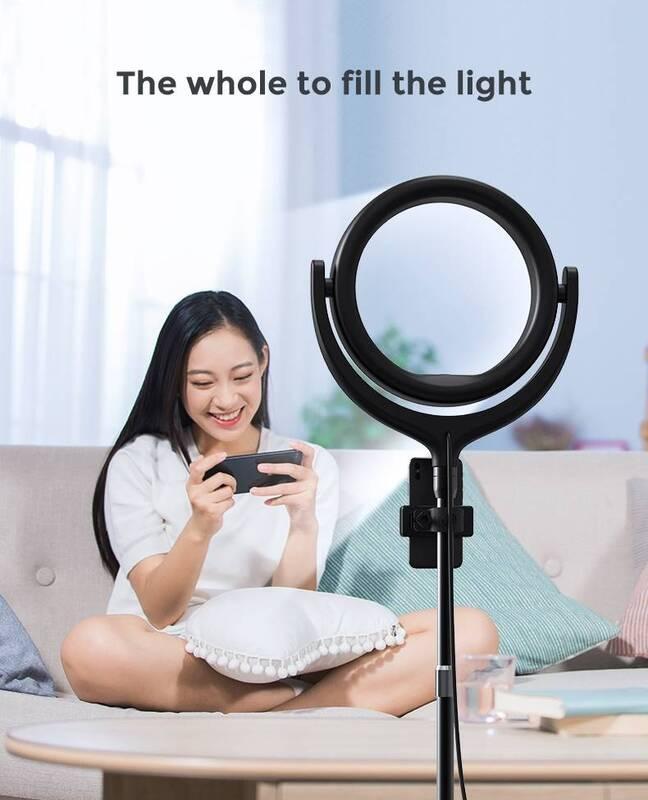 Světlo Devia selfie stojan se světelným prstencem 8" bílé