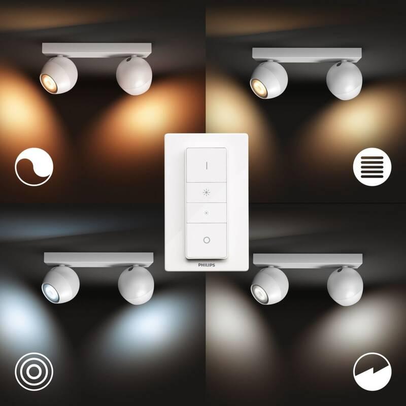 Bodové svítidlo Philips Hue Buckram White Ambiance 2 Spot bílé
