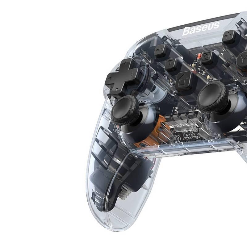 Gamepad Baseus SW Motion pro PC a Nintendo Switch průhledný