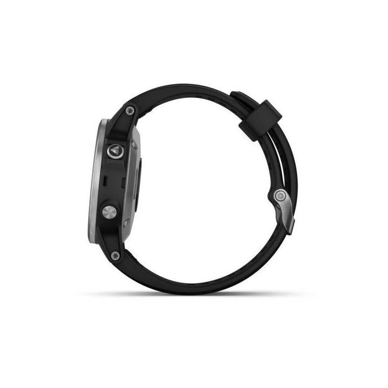 GPS hodinky Garmin Fenix5S Plus Sapphire Silver Black Band