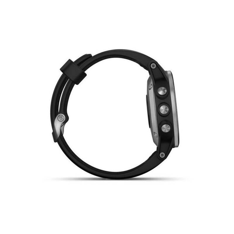 GPS hodinky Garmin Fenix5S Plus Sapphire Silver Black Band