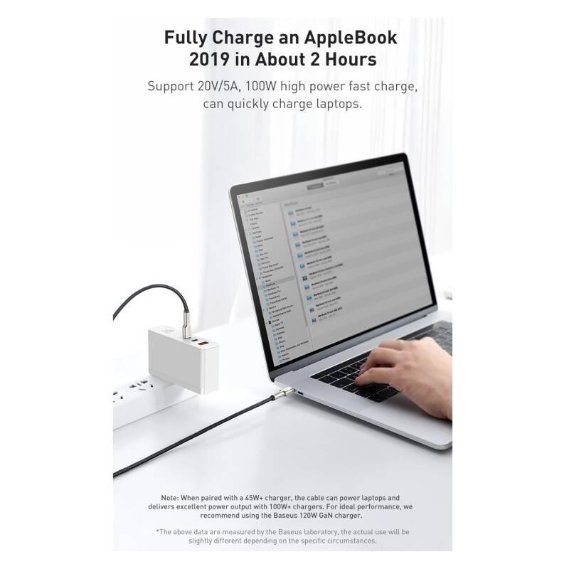 Kabel Baseus Cafule Series USB-C USB-C 100W 2m černý