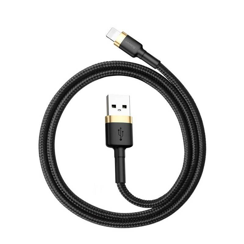 Kabel Baseus Cafule USB Lightning, 0,5m černý zlatý