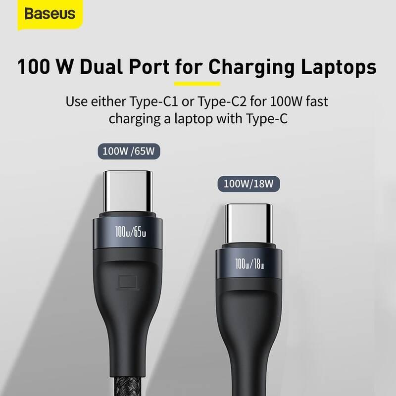 Kabel Baseus Flash Series USB-C USB-C USB-C 100W 1,5m černý