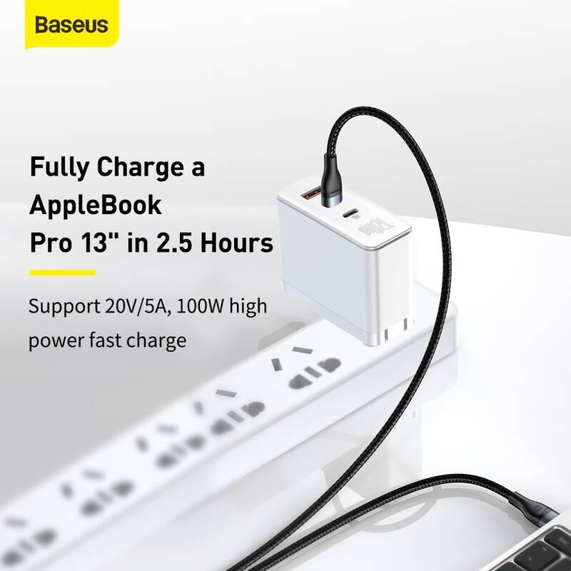 Kabel Baseus Flash Series USB-C USB-C USB-C 100W 1,5m černý