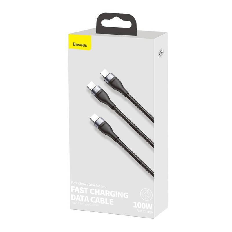 Kabel Baseus Flash Series USB-C USB-C USB-C 100W 1,5m černý