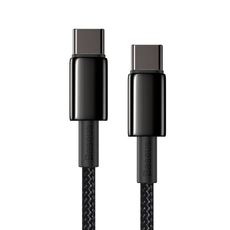 Kabel Baseus Tungsten Gold USB-C USB-C, 100W, 2m černý