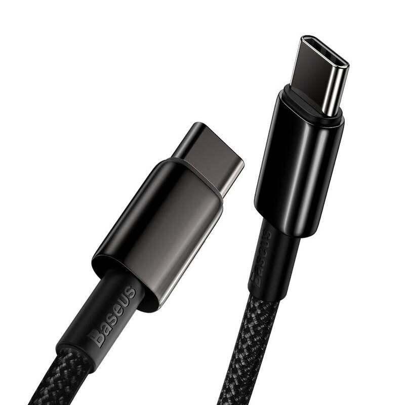 Kabel Baseus Tungsten Gold USB-C USB-C, 100W, 2m černý