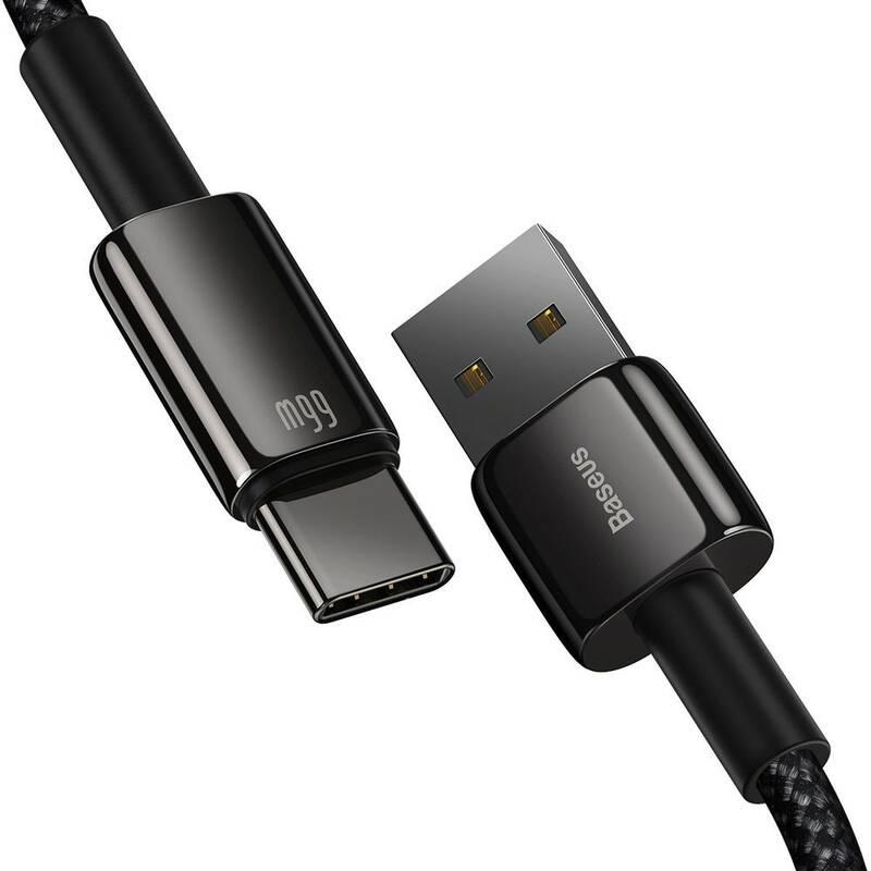 Kabel Baseus Tungsten Gold USB USB-C, 66W, 1m černý