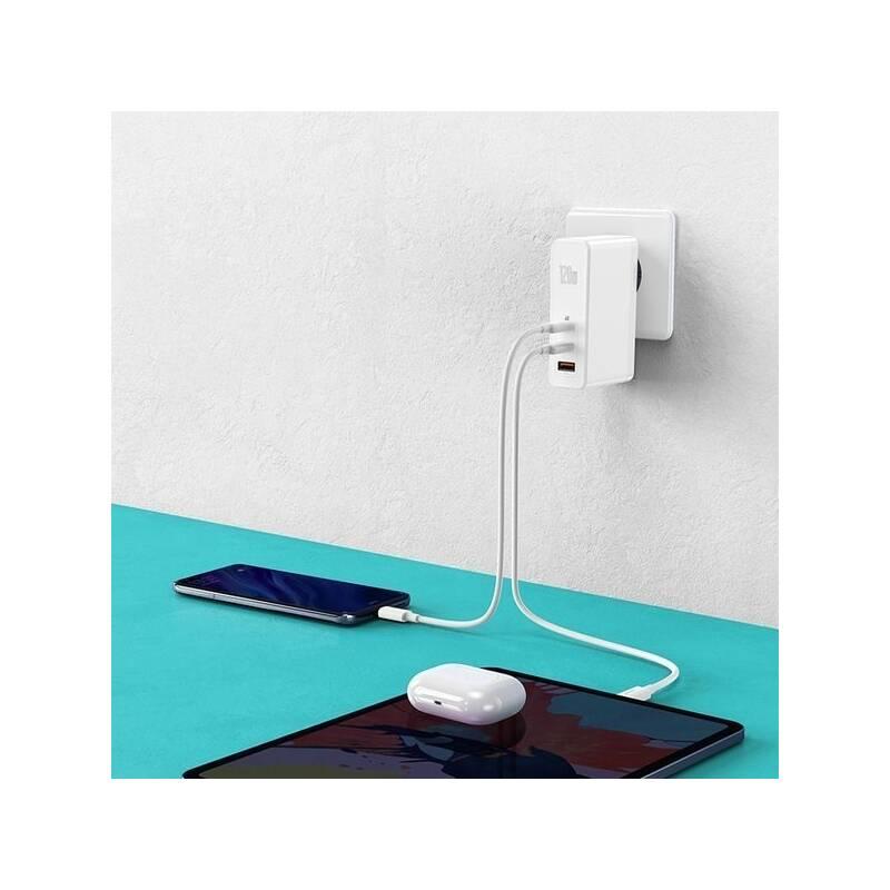 Nabíječka do sítě Baseus GaN Mini USB, 2x USB-C, 120W USB-C kabel 1m bílá
