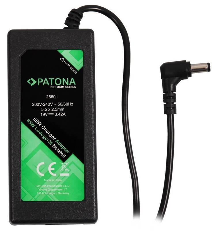 Napájecí adaptér PATONA pro notebooky Asus, Acer, HP, 19V, 3,42A, 65W, konektor 5,5x2,5mm