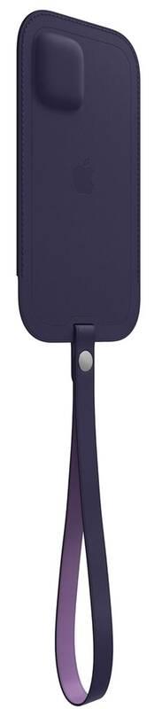 Pouzdro na mobil Apple Leather Sleeve s MagSafe pro iPhone 12 a 12 Pro - temně fialové