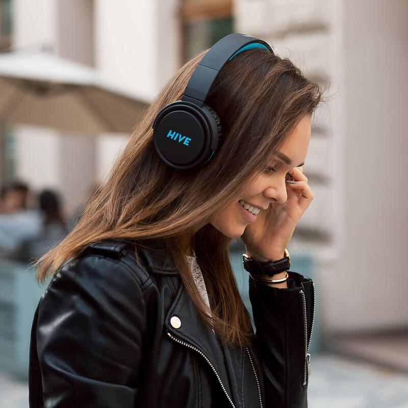 Sluchátka Niceboy HIVE XL 2021 černá modrá