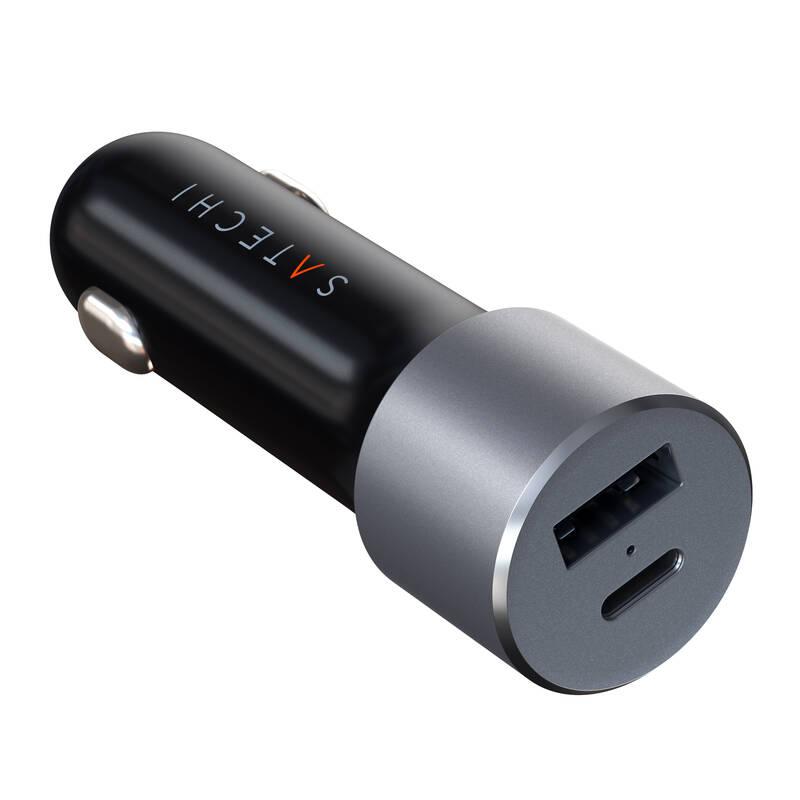 Adaptér do auta Satechi 72W 1x USB, 1x USB-C PD šedý