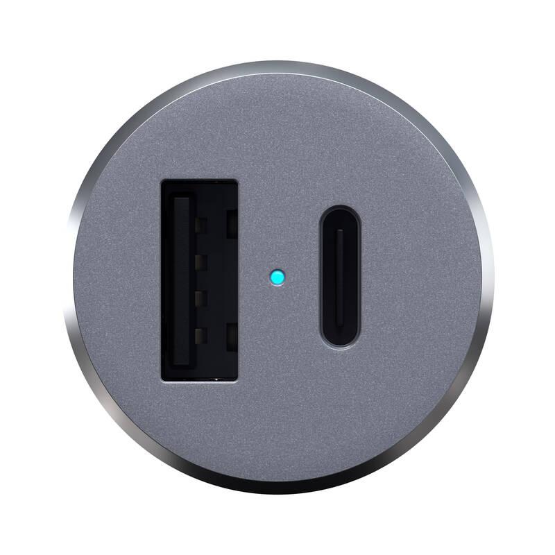 Adaptér do auta Satechi 72W 1x USB, 1x USB-C PD šedý