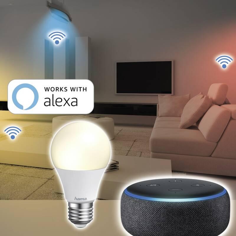 Chytrá žárovka Hama SMART WiFi LED, E27, 10 W, bílá teplá studená