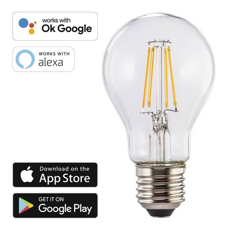 Chytrá žárovka Hama SMART WiFi LED Filament, E27, 7 W, teplá bílá