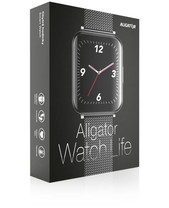 Chytré hodinky Aligator Watch Life, 3x řemínek černé