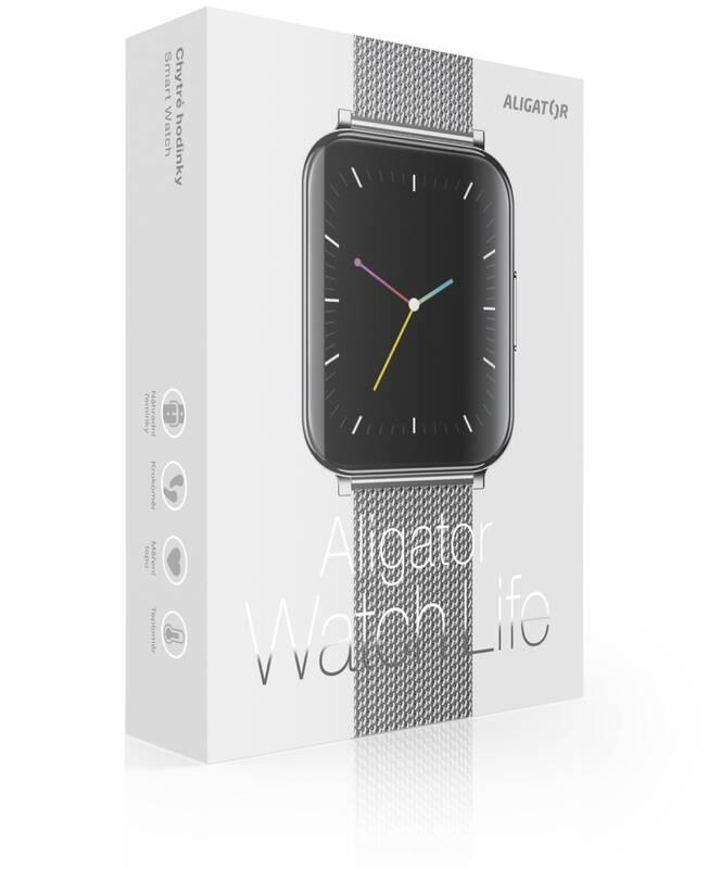 Chytré hodinky Aligator Watch Life, 3x řemínek stříbrné