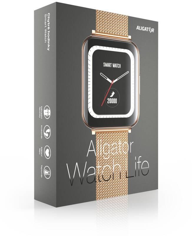 Chytré hodinky Aligator Watch Life, 3x řemínek zlaté