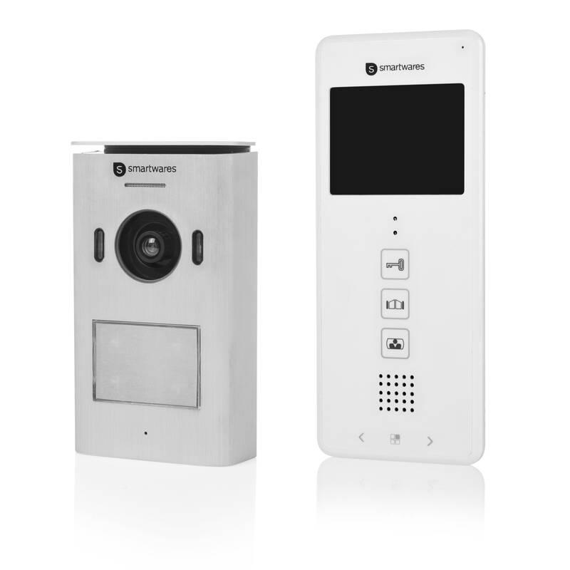 Dveřní videotelefon Smartwares DIC-22112 stříbrný bílý, Dveřní, videotelefon, Smartwares, DIC-22112, stříbrný, bílý