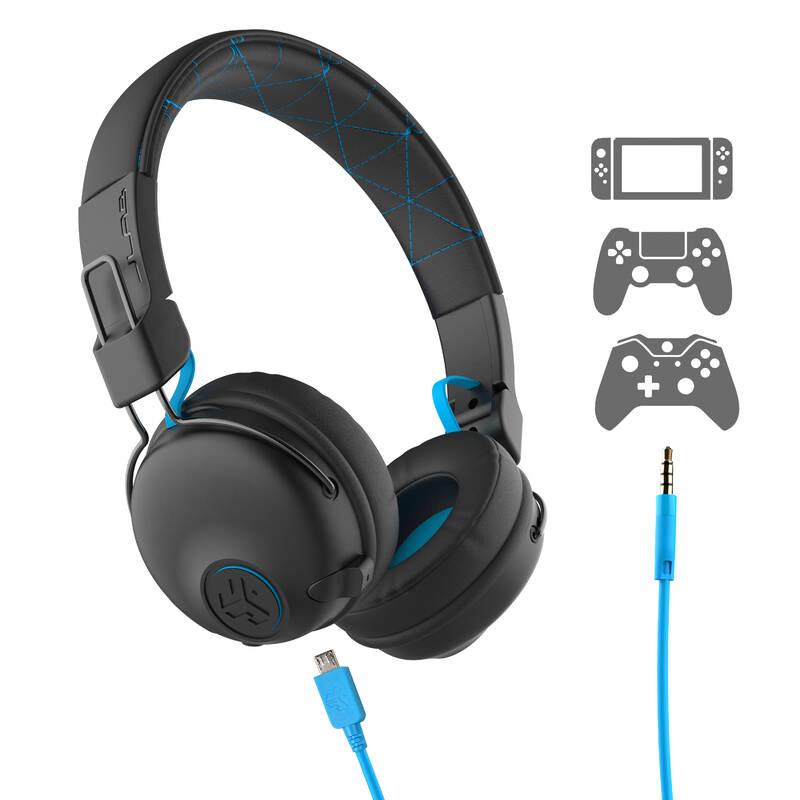 Headset JLab Play Gaming Wireless On Ear černý modrý, Headset, JLab, Play, Gaming, Wireless, On, Ear, černý, modrý
