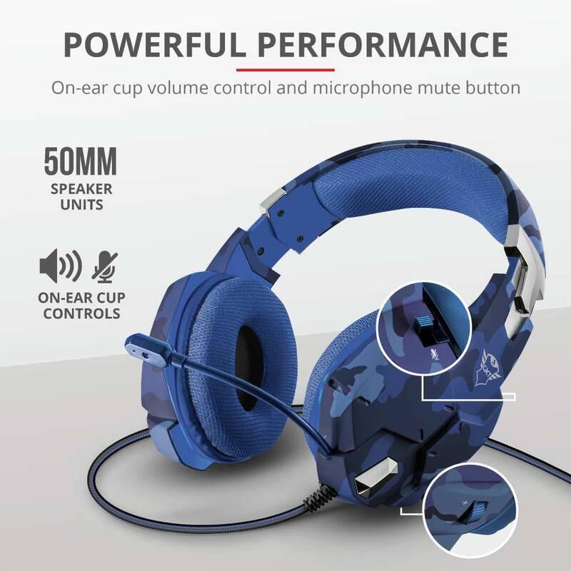 Headset Trust GXT 322B Carus - camo blue