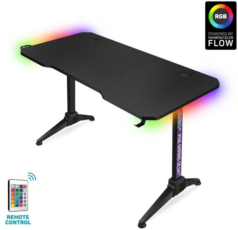 Herní stůl Connect IT NEO s RGB podsvícením černý, Herní, stůl, Connect, IT, NEO, s, RGB, podsvícením, černý