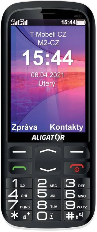Mobilní telefon Aligator A830 Senior stojánek černý