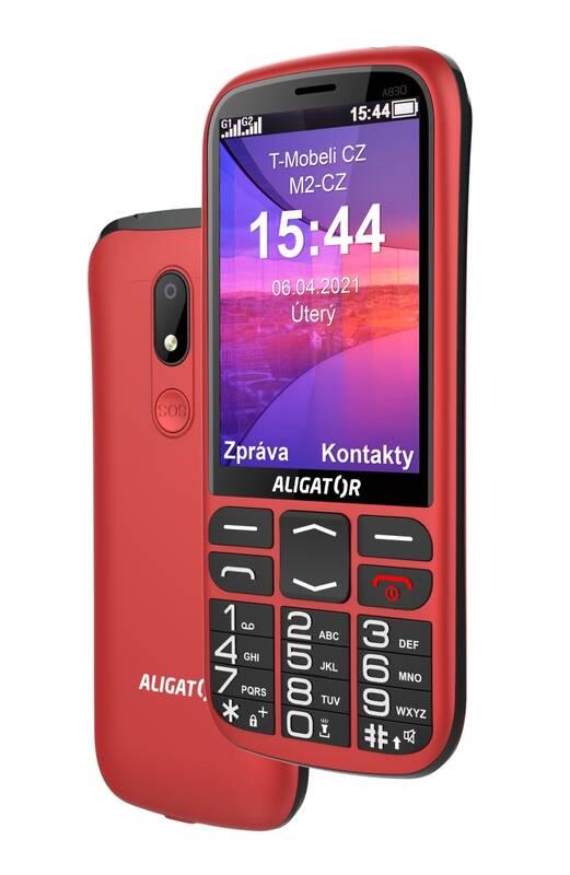 Mobilní telefon Aligator A830 Senior stojánek červený, Mobilní, telefon, Aligator, A830, Senior, stojánek, červený