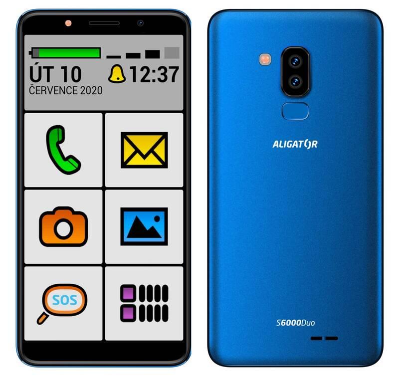 Mobilní telefon Aligator S6000 Senior modrý, Mobilní, telefon, Aligator, S6000, Senior, modrý