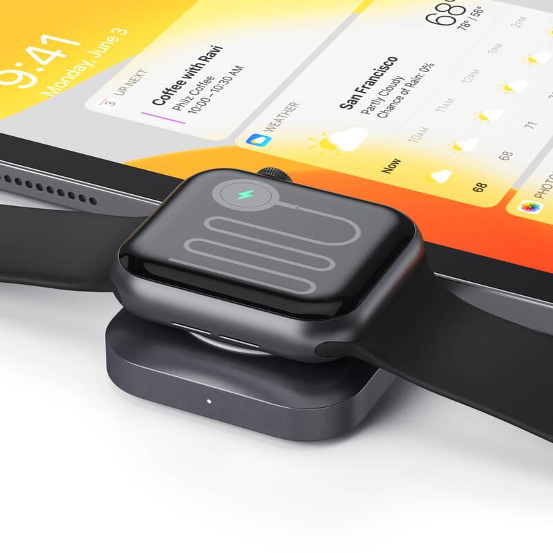 Nabíječka Satechi USB-C Magnetic Charging Dock pro Apple Watch šedá