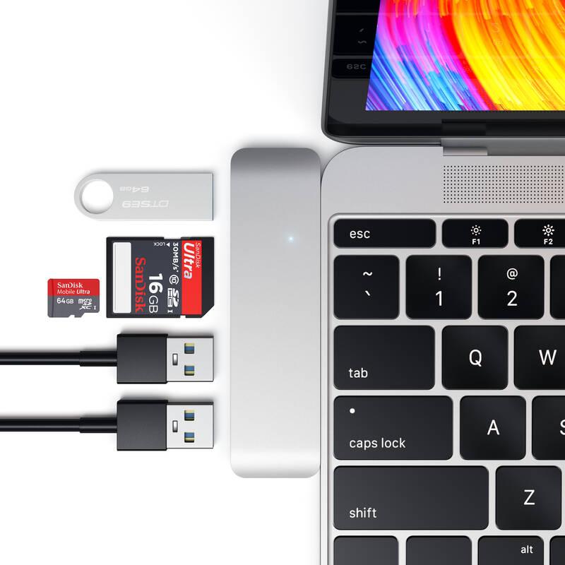 USB Hub Satechi USB-C Combo Hub stříbrný