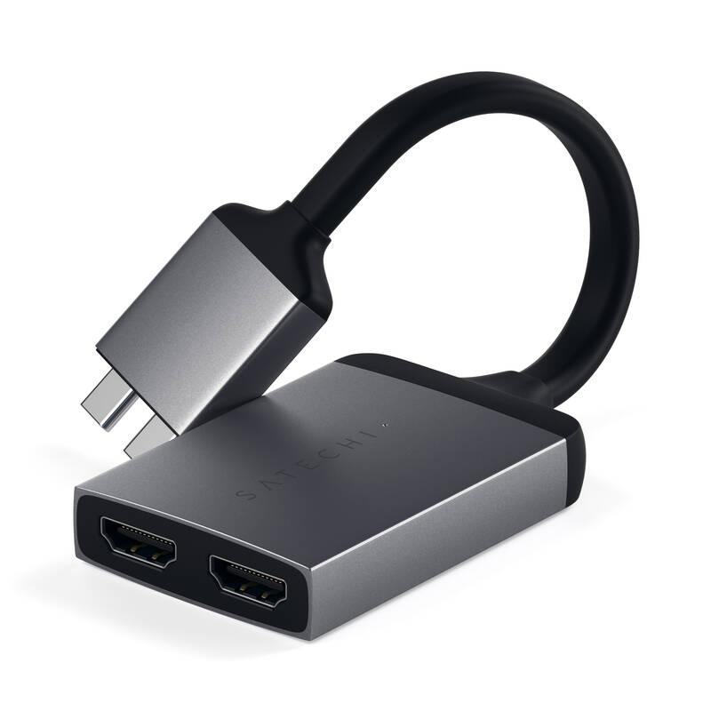 USB Hub Satechi USB-C Dual HDMI Adapter šedá