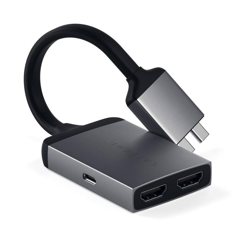 USB Hub Satechi USB-C Dual HDMI Adapter šedá