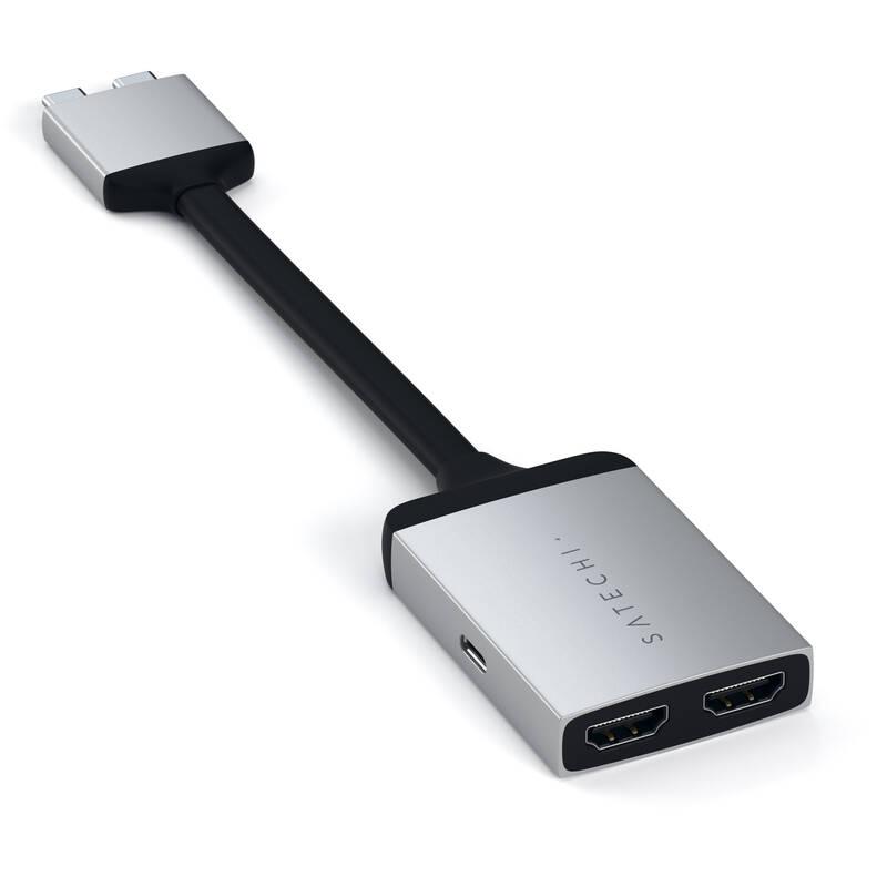 USB Hub Satechi USB-C Dual HDMI Adapter stříbrná