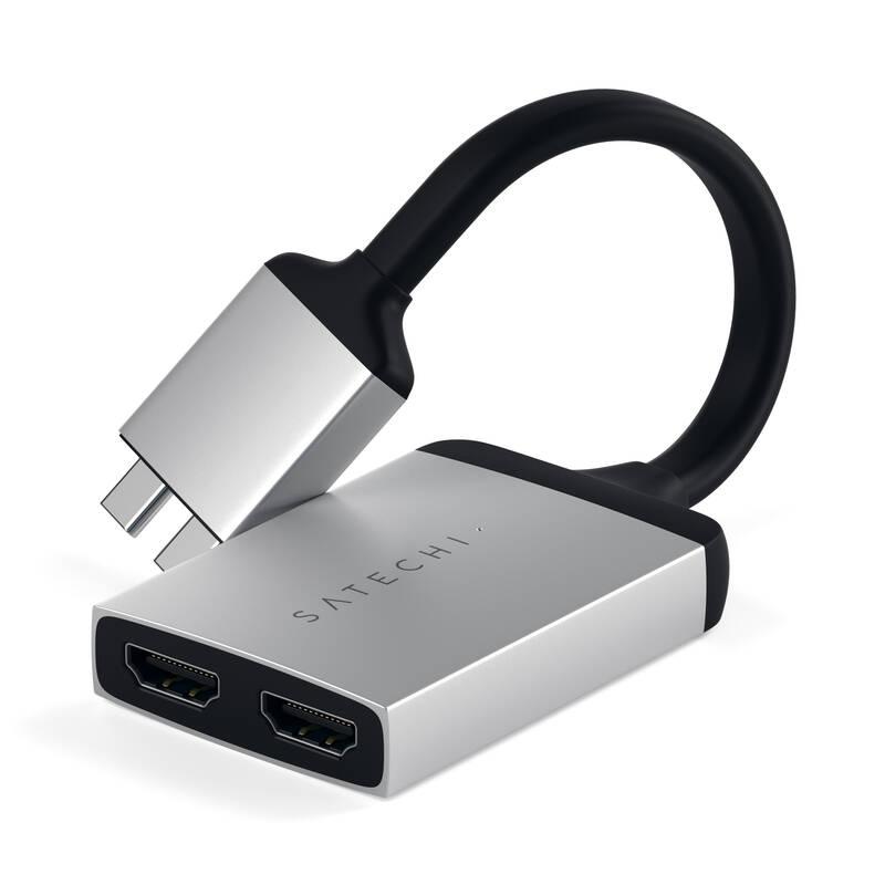 USB Hub Satechi USB-C Dual HDMI Adapter stříbrná