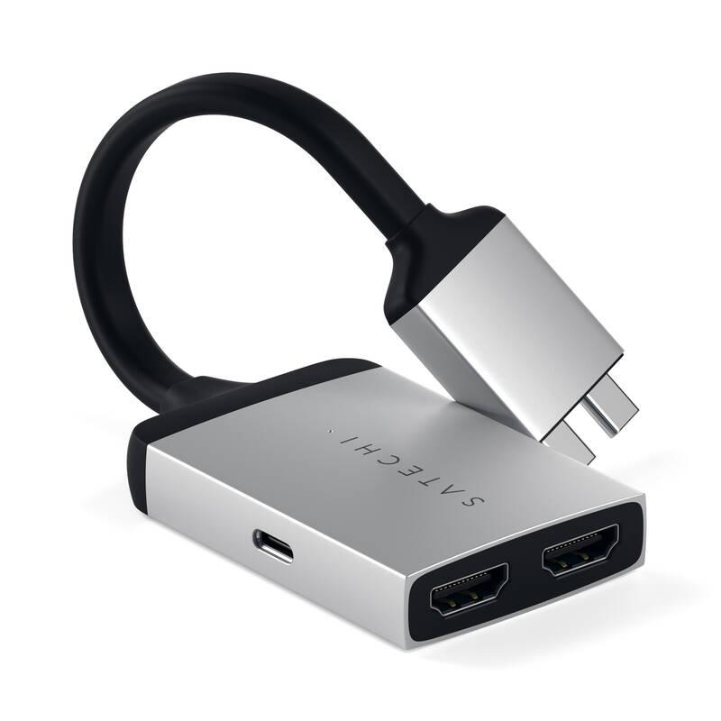 USB Hub Satechi USB-C Dual HDMI Adapter stříbrná
