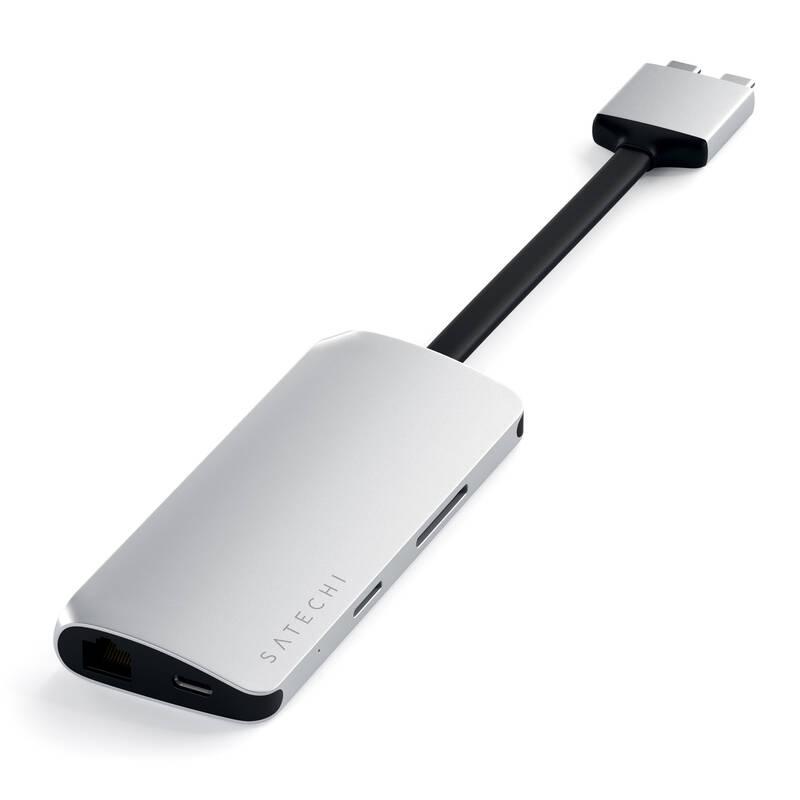 USB Hub Satechi USB-C Dual Multimedia Adapter stříbrná, USB, Hub, Satechi, USB-C, Dual, Multimedia, Adapter, stříbrná