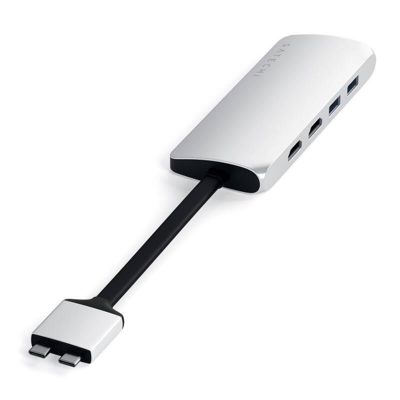 USB Hub Satechi USB-C Dual Multimedia Adapter stříbrná, USB, Hub, Satechi, USB-C, Dual, Multimedia, Adapter, stříbrná