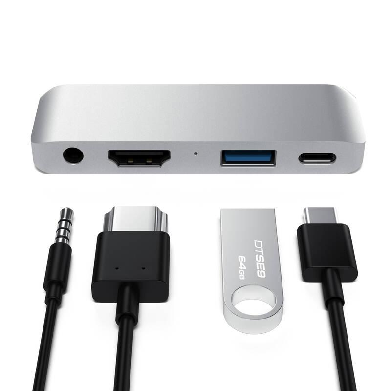 USB Hub Satechi USB-C Mobile Pro Hub stříbrný