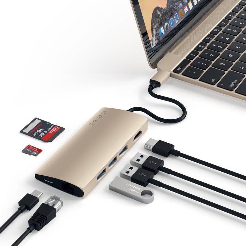 USB Hub Satechi USB-C Multi-Port Adapter zlatá