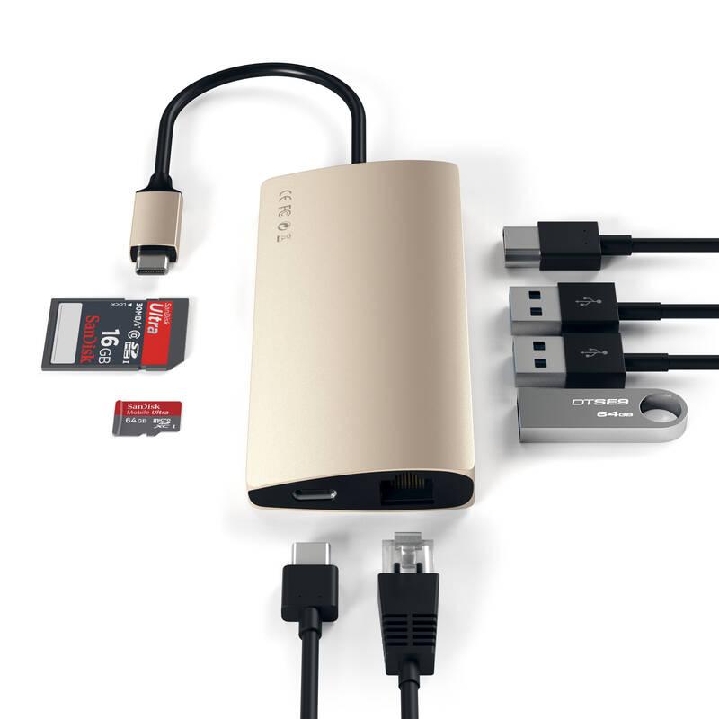 USB Hub Satechi USB-C Multi-Port Adapter zlatá