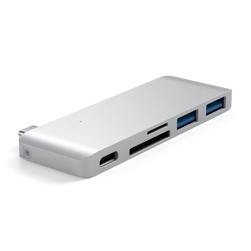 USB Hub Satechi USB-C Passthrough USB Hub stříbrný