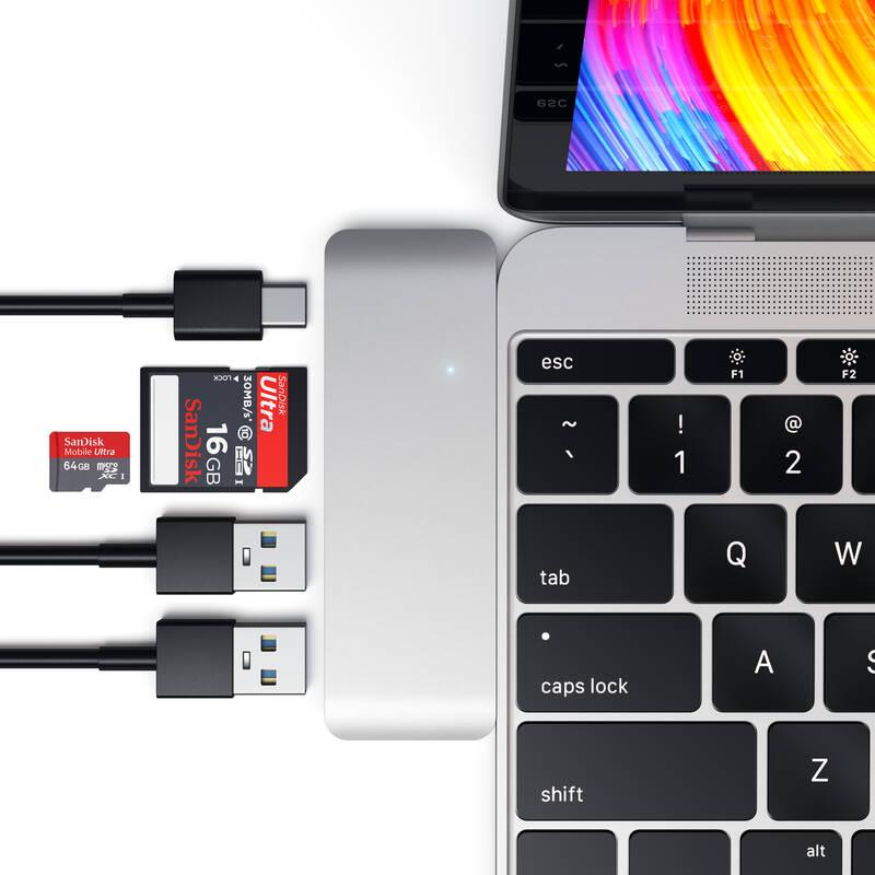 USB Hub Satechi USB-C Passthrough USB Hub stříbrný