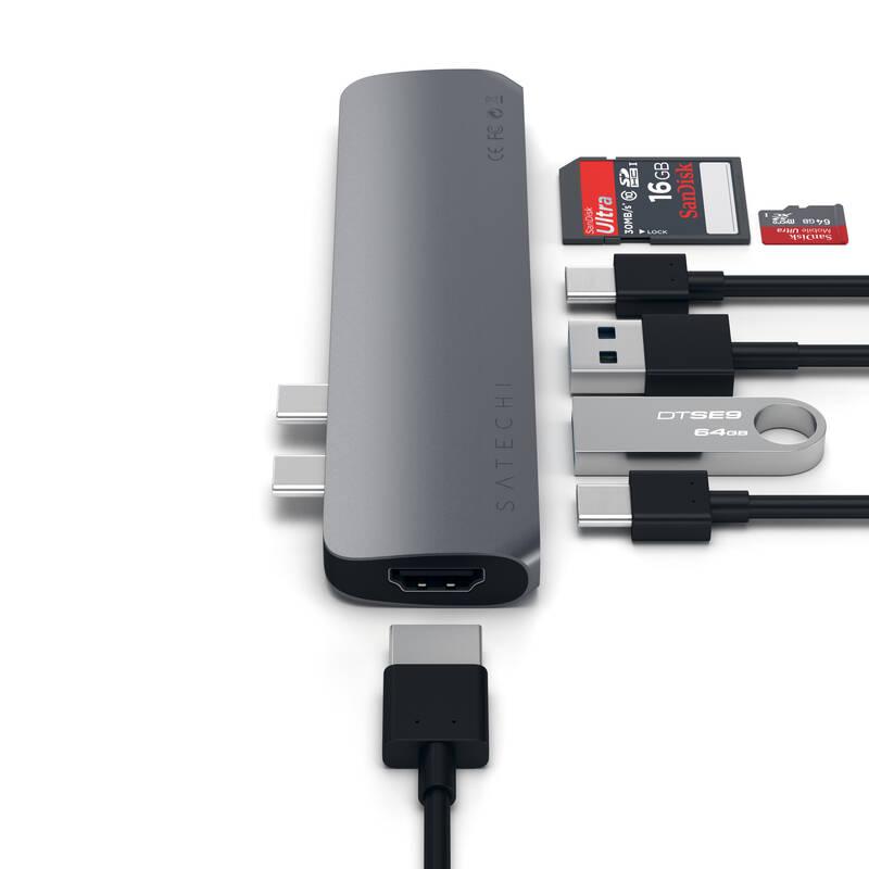 USB Hub Satechi USB-C PRO Hub šedý, USB, Hub, Satechi, USB-C, PRO, Hub, šedý